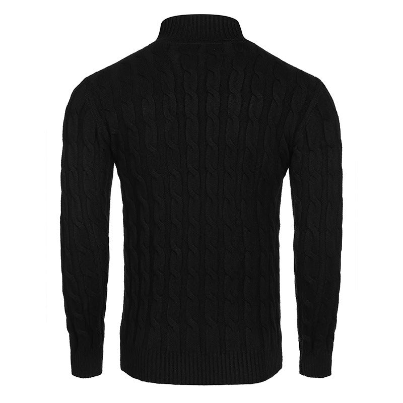 Herren modischer Rollkragenpullover mit Zopfmuster EB