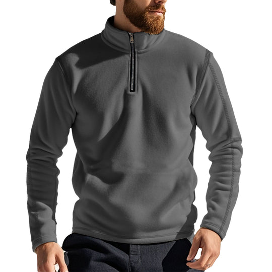 Herren Fleece-Pullover mit hohem Kragen und praktischer Reißverschlussöffnung EB