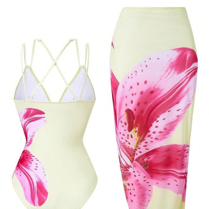 Damen Badeanzug mit elegantem Blumenprint EB