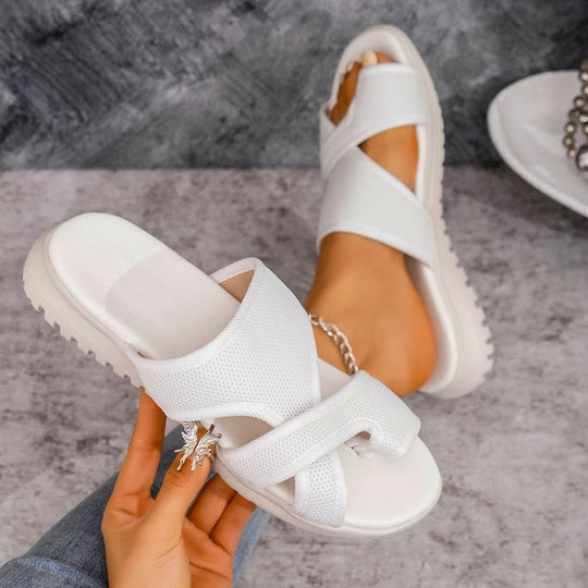Damen Komfortable Riemchensandalen mit atmungsaktivem Obermaterial EB