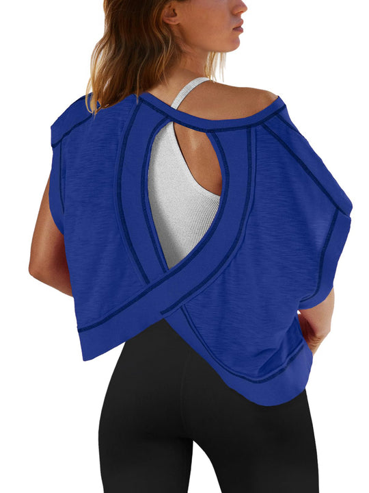 Damen modernes Cut-Out Oberteil EB