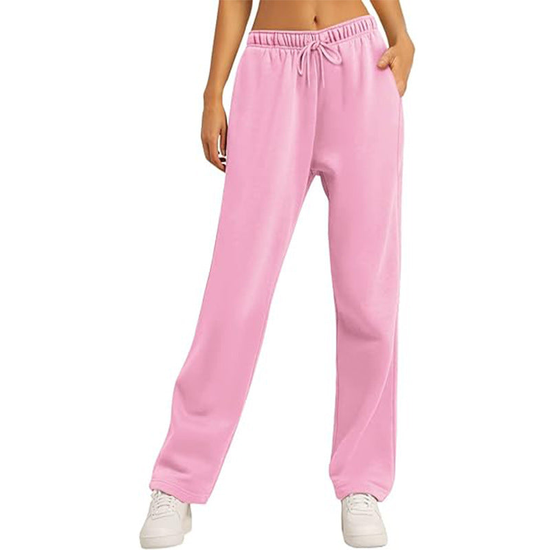 Damen nan hochwertige Relax-Hose mit hoher Taille, geradem Bein und integrierten Eingrifftaschen EB