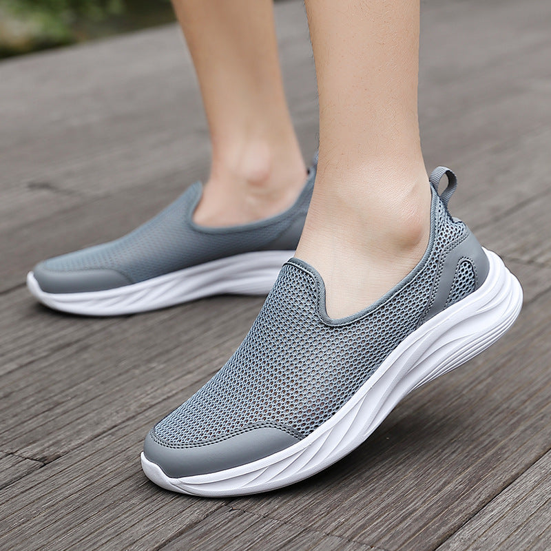 Herren nan atmungsaktiver Netz-Sportschuh mit Schlupfform und stoßdämpfender Laufsohle EB