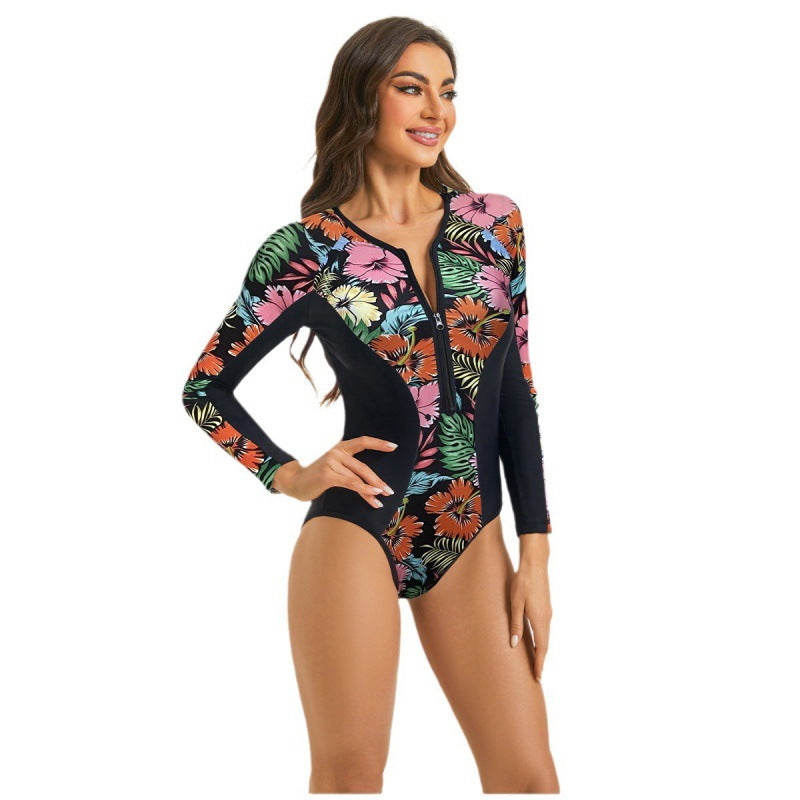 Damen Surfanzug mit floralem Muster und sportlichem Schnitt EB