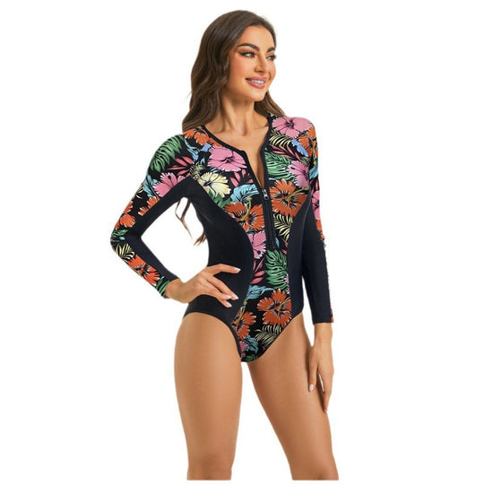 Damen Surfanzug mit floralem Muster und sportlichem Schnitt EB