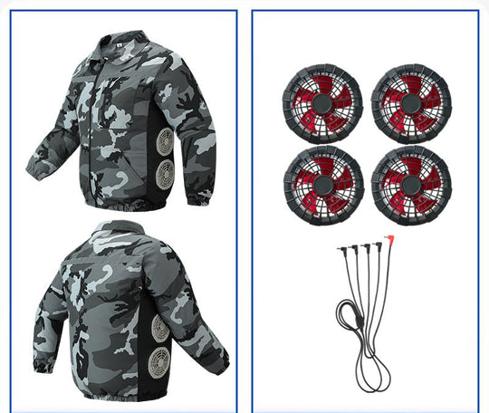 Unisex nan kühlende Ventilationsjacke mit integrierten seitlichen Lüftern und atmungsaktivem Funktionsmaterial R&B