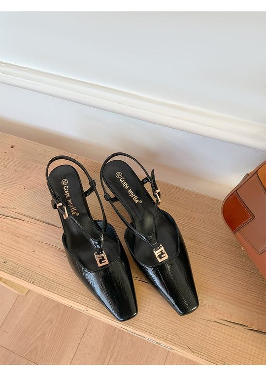 Damen Slingback-Pumps mit elegantem Riemchen und spitzer Zehenform EB
