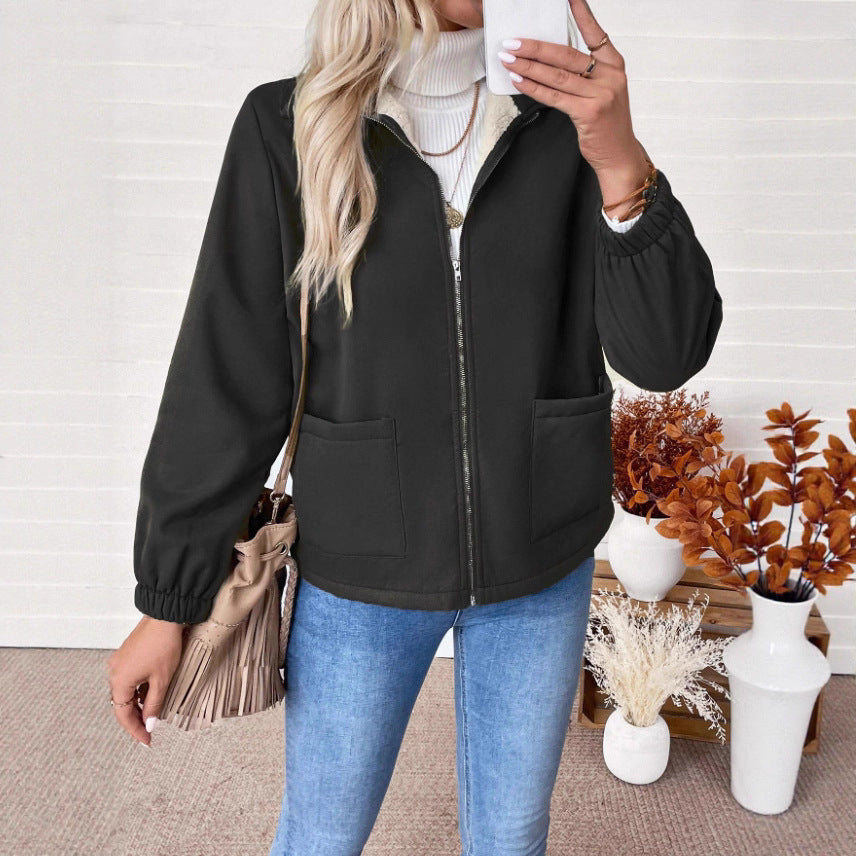 Damen Casual Steppjacke mit hohem Kragen von EB