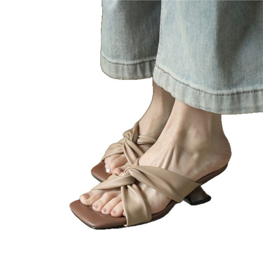 Damen Mules mit raffiniertem Knoten-Design EB