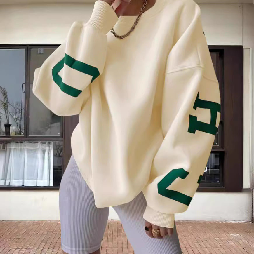 Damen Oversized Sweatshirt mit grafischen Akzenten EB