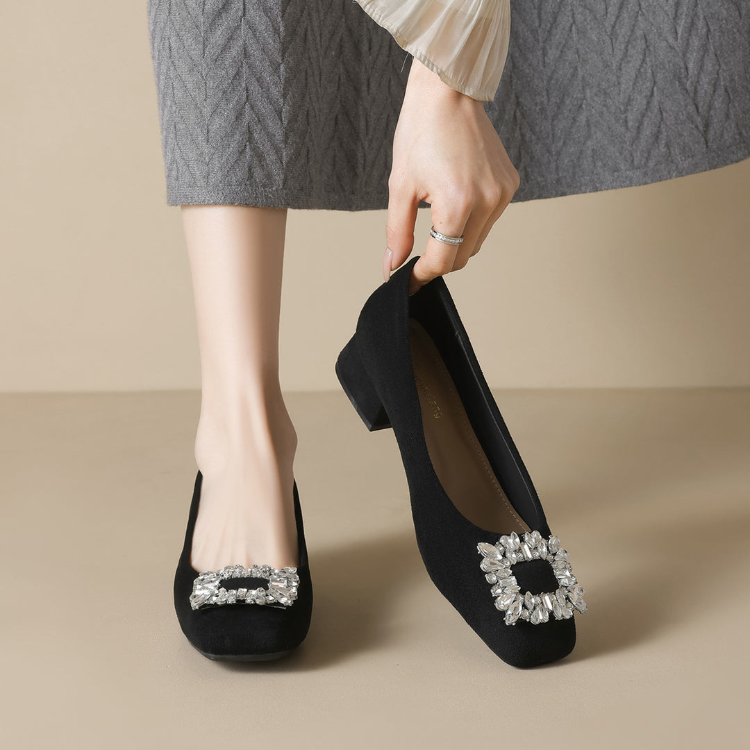 Damen Ballerinas mit funkelnder Strass-Applikation EB