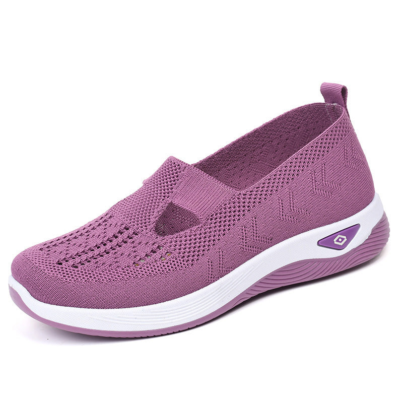 Damen Atmungsaktive Slip-On Sneakers mit elastischem Einsatz und rutschfester Sohle EB