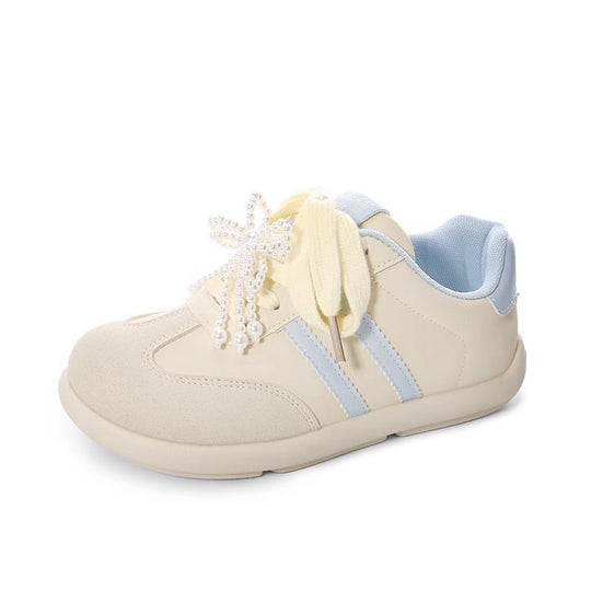 Damen Sneakers mit stilvollen Perlen-Schnürsenkeln EB