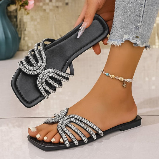 Damen Glitzernde Riemchen-Sandalen mit elegantem Design EB