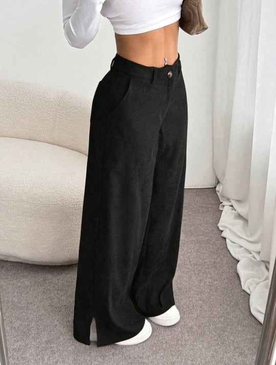 Damen Weite High-Waist Hose EB