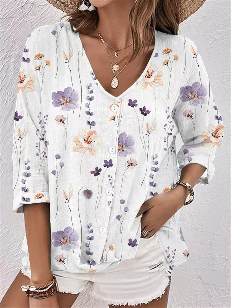 Damen Bluse mit floralem Druck und lässigem Schnitt EB