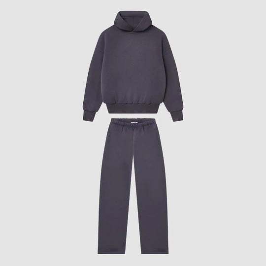 Unisex nan gemütliches Loungewear-Set mit hohem Rollkragen, relaxed-fit Sweatshirt und gerader Sweatpants EB