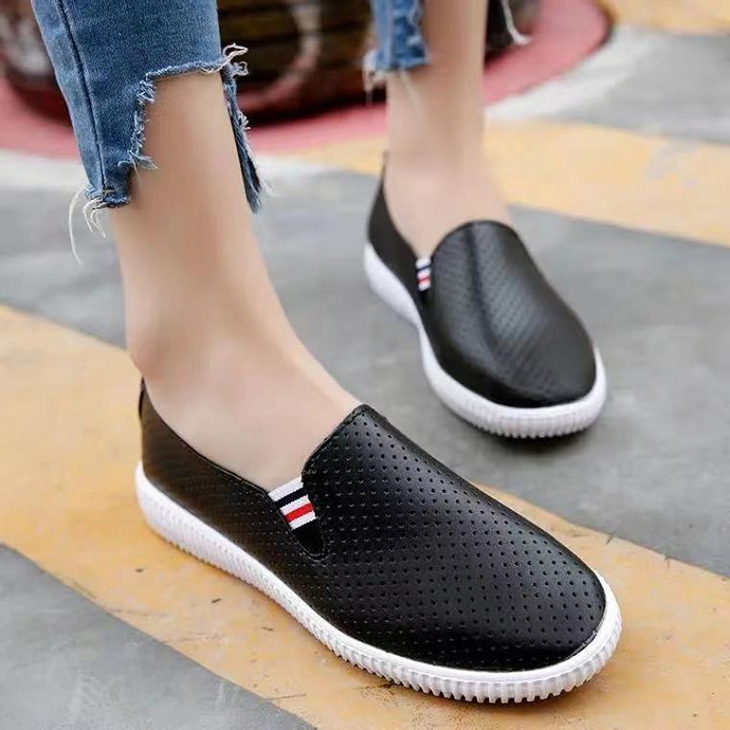 Damen komfortable Slip-On Schuhe mit perforiertem Obermaterial EB