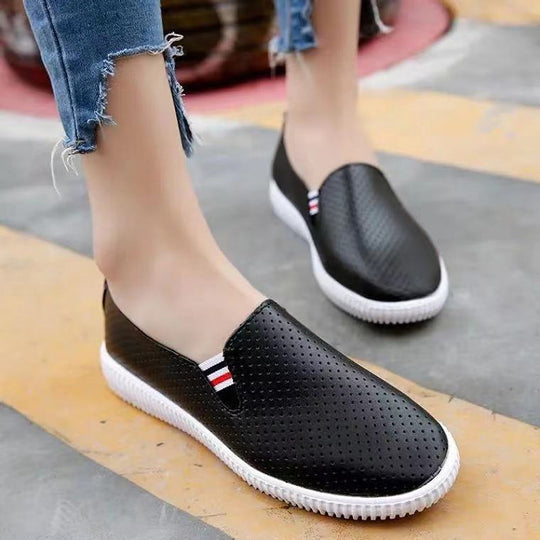 Damen komfortable Slip-On Schuhe mit perforiertem Obermaterial EB