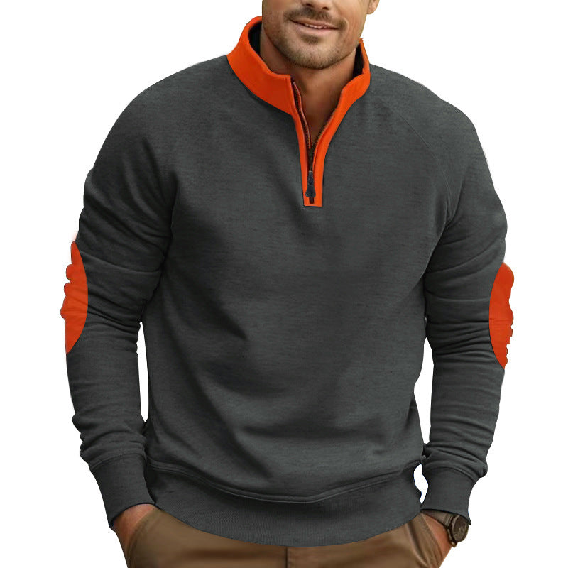 Herren Sweatshirt mit modischem Stehkragen und praktischem Reißverschluss EB