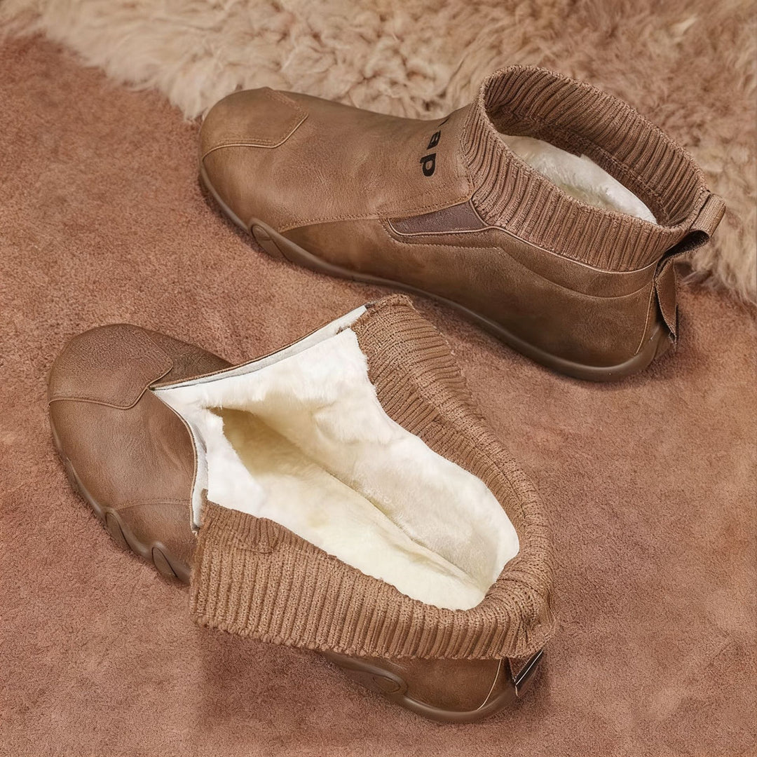 Damen trendige Stiefel mit elastischem Schaft und rutschfester Sohle EB
