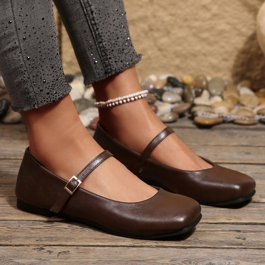 Damen Ballerinas mit elegantem Riemchenverschluss EB