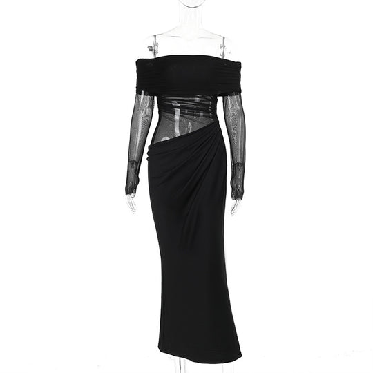 Damen Off-Shoulder Wickelkleid mit Rüschendetails EB
