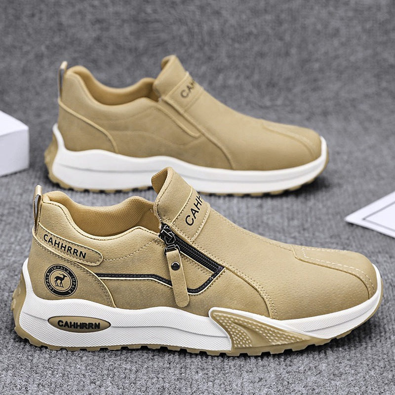 Herren robuste Outdoor-Sneaker mit seitlichem Reißverschluss, gepolstertem Knöchelkragen und griffiger Profilsohle EB