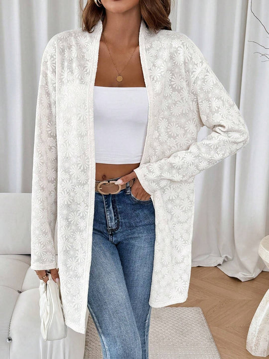 Damen Stilvolle Blumenmuster Jacke EB