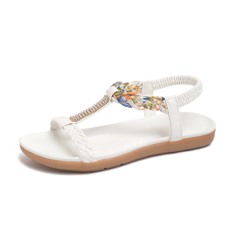 Damen modische Sandalen mit floralem Design und komfortablem Fußbett EB
