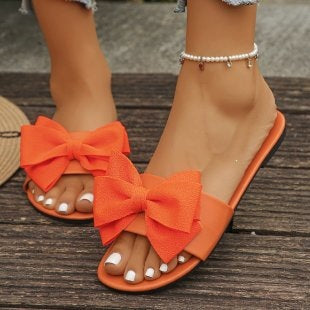 Damen Riemensandalen mit großem Schleifendetail EB