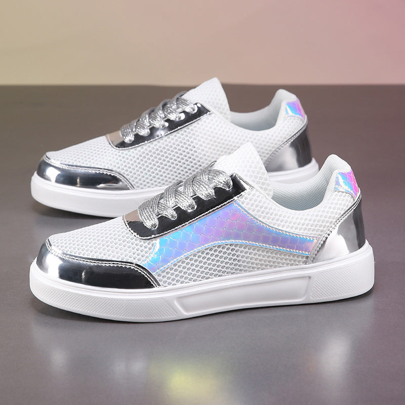 Damen Modische Sneakers mit reflektierendem Obermaterial EB