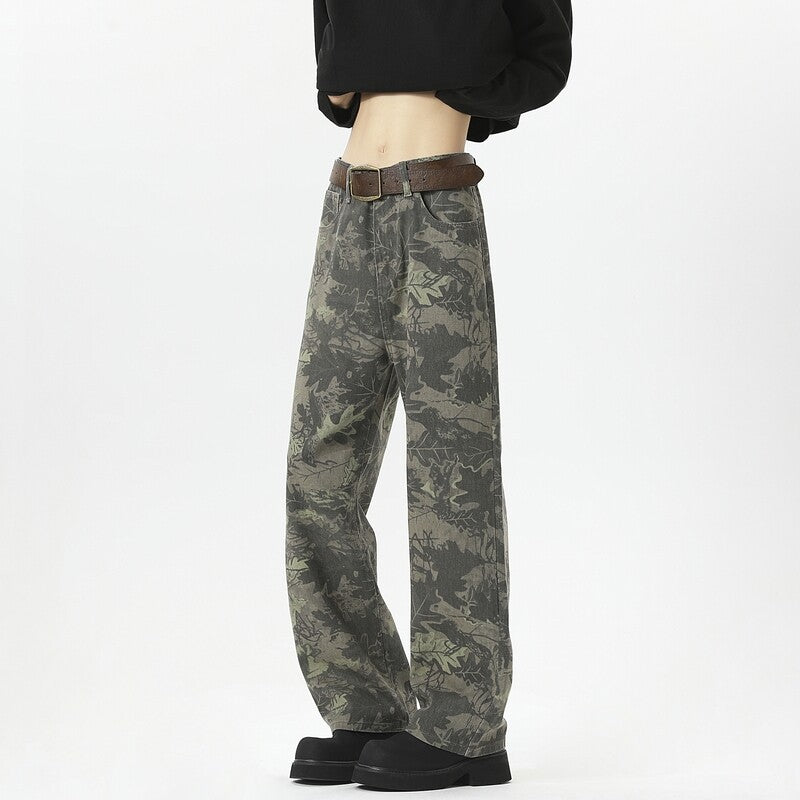 Damen Weitgeschnittene Cargohose mit geschmackvollem Camouflage-Muster EB