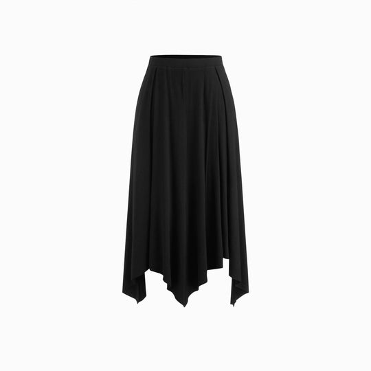 Damen Cropped-Cardigan mit Perlmuttknöpfen und asymmetrischem Zipfel-Midirock EB