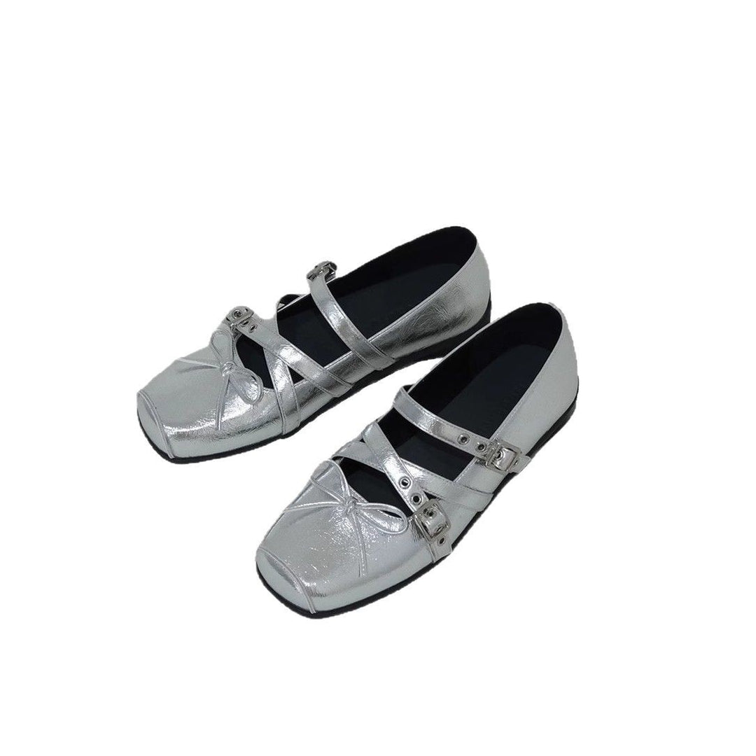 Damen Mokassins mit verstellbarem Riemen und eleganter Schnallenverzierung EB