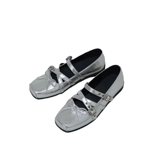 Damen Mokassins mit verstellbarem Riemen und eleganter Schnallenverzierung EB