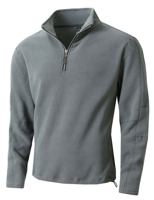 Herren Fleece-Pullover mit halblangem Reißverschluss und Stehkragen EB