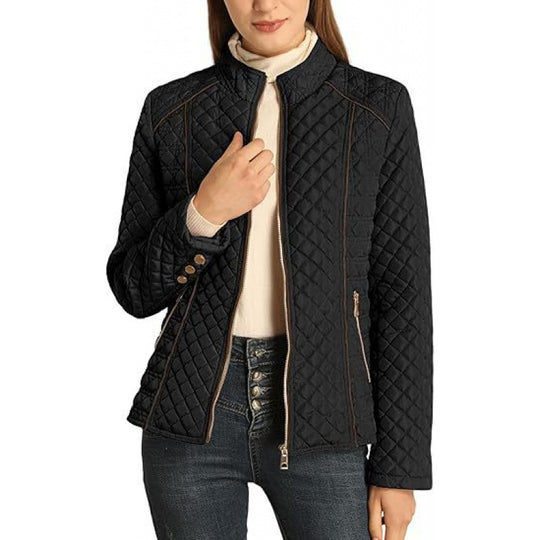 Damen gesteppte Freizeitjacke mit hohem Kragen EB