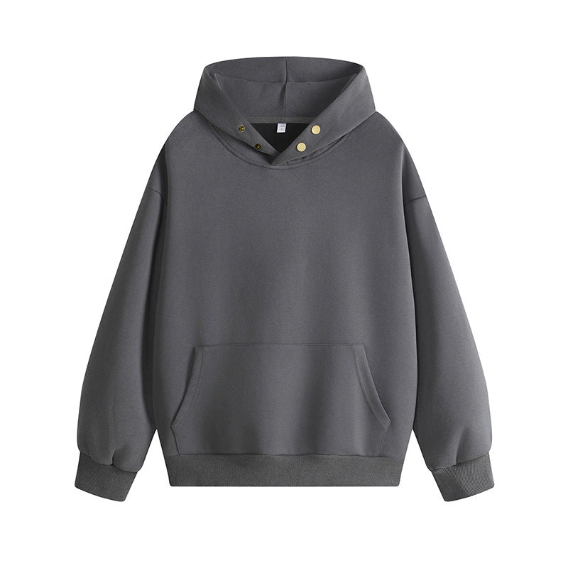 Damen Kapuzenpullover mit innovativem Schnitt und praktischen Druckknöpfen EB