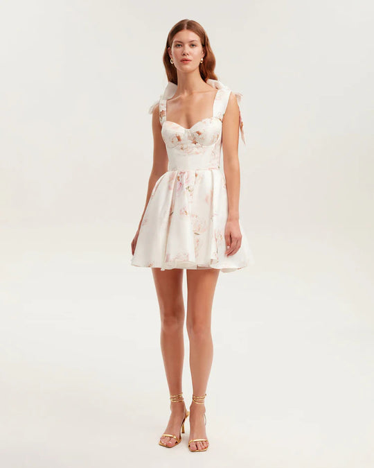 Damen Verspieltes Minikleid mit floralem Design und raffinierten Trägern EB
