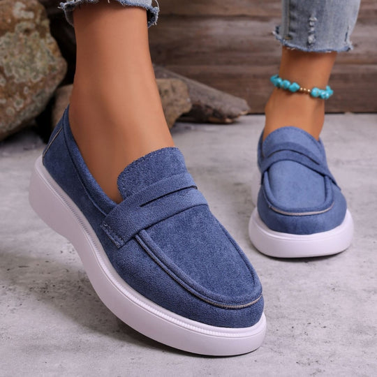 Damen Bequeme Slip-On Mokassins mit modischer Sohle EB