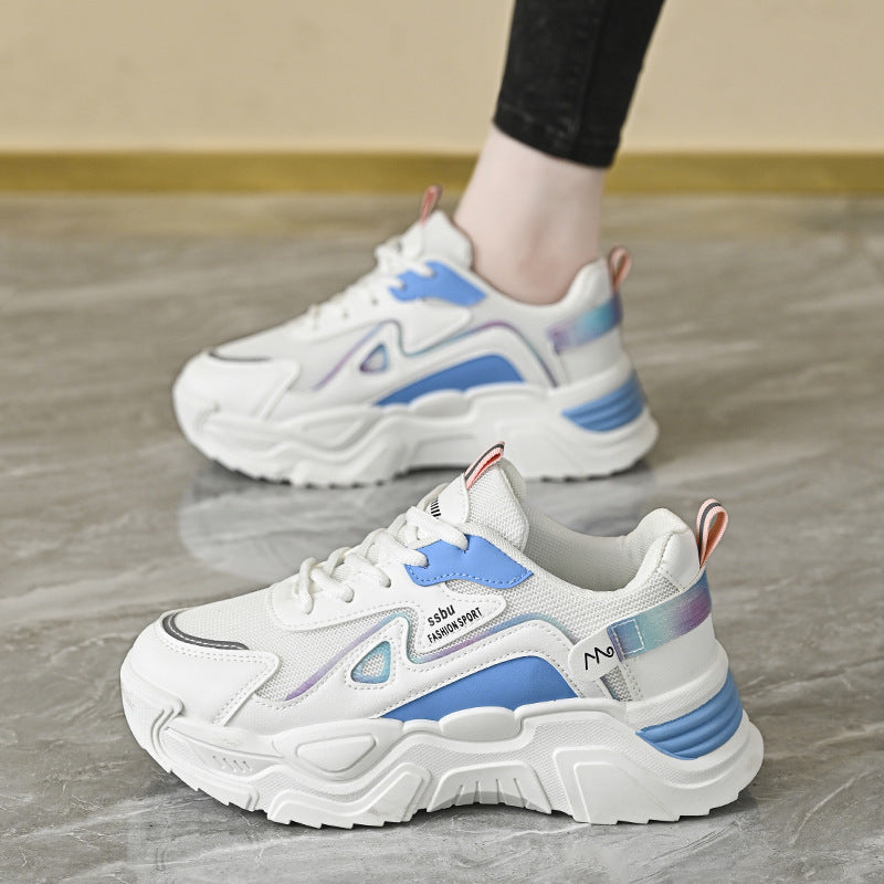 Damen Sportliche Chunky Sneakers mit atmungsaktiver Netzstruktur und stabiler Sohle EB