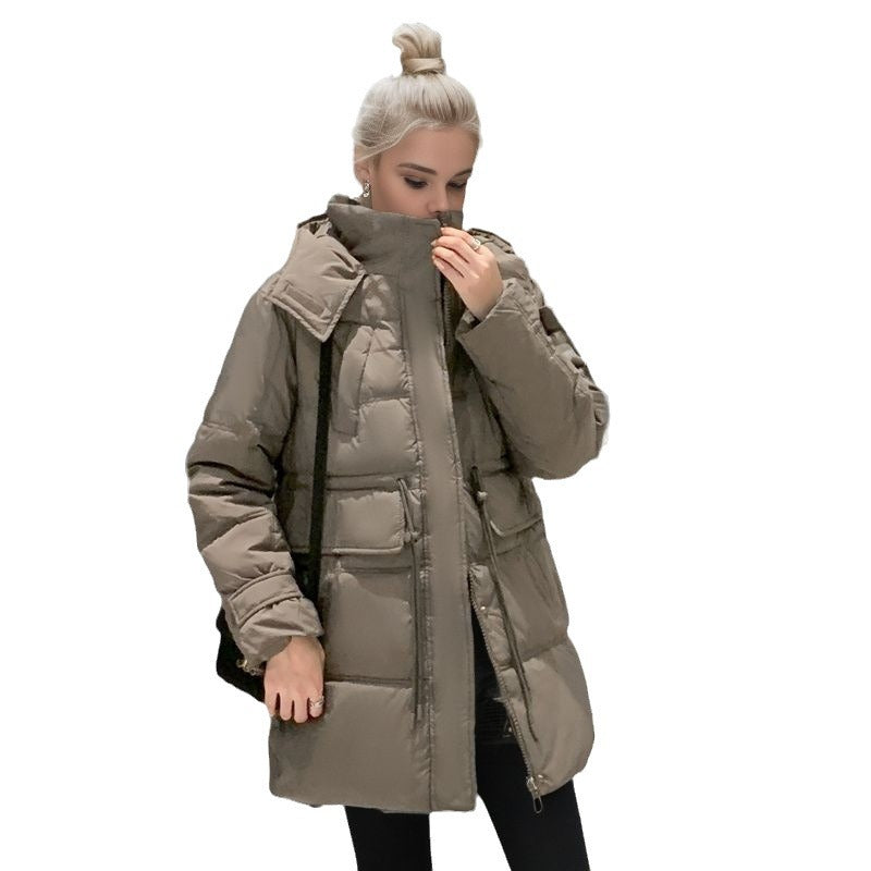 Damen warme Winterjacke mit praktischer Kapuze EB