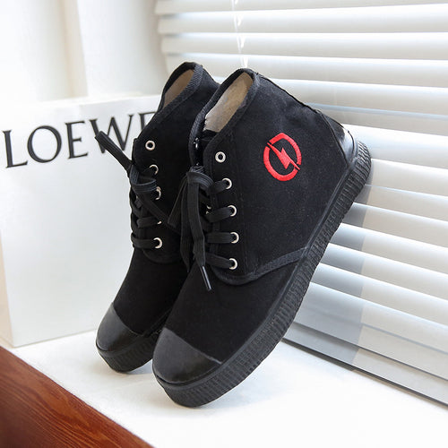 Damen sportliche Schnürstiefel mit hohem Schaft und verstärkter Zehenkappe EB