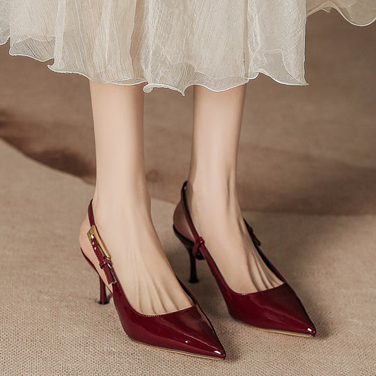 Damen elegante Sling-Pumps mit ausgefallenem Riemen und modischem Absatz EB