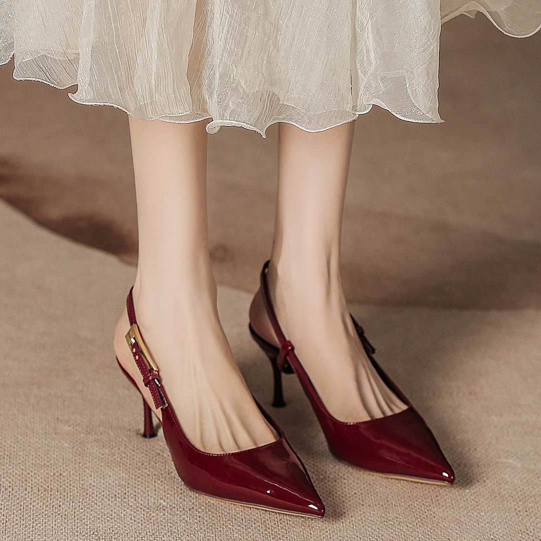 Damen Slingback-Pumps mit elegantem Riemchen und spitzer Zehenpartie EB