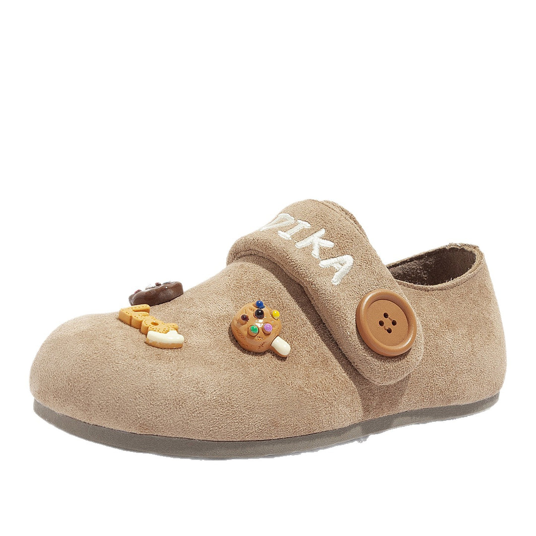 Damen Clogs mit niedlichen Tierapplikationen und Knopfverschluss EB