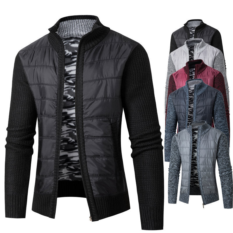 Herren modische Übergangsjacke mit modernem Stehkragen und strukturiertem Design EB
