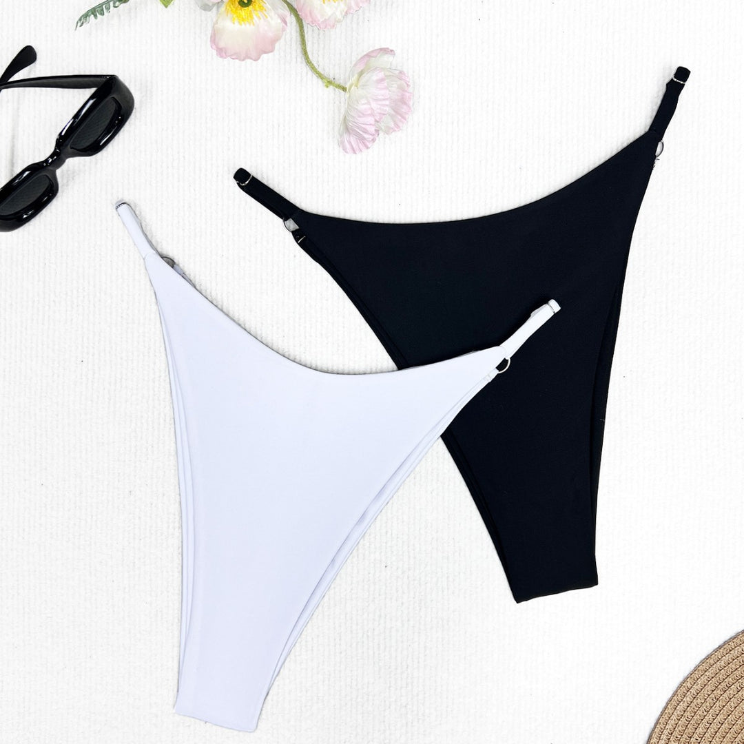 Damen Bikini-Höschen mit raffinierten Raffungselementen und hohem Beinausschnitt EB