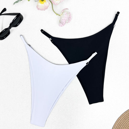 Damen Bikini-Höschen mit raffinierten Raffungselementen und hohem Beinausschnitt EB